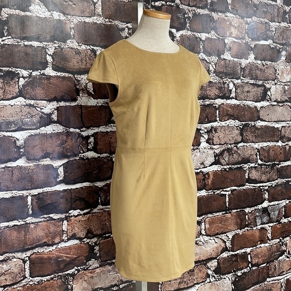 Kensie Dress Microsuede Sheath Tan Khaki Medium - Picture 7 of 15